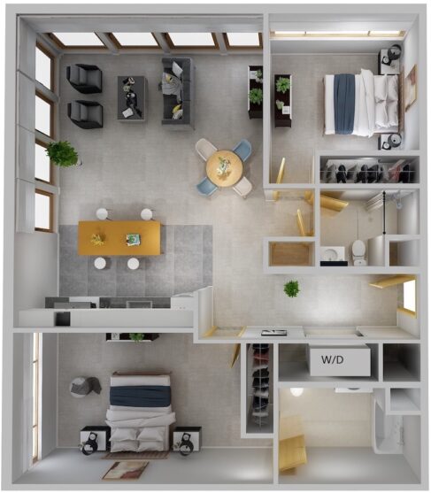 Cayuga Place 2x2 A Apartment Sample Floor Plan