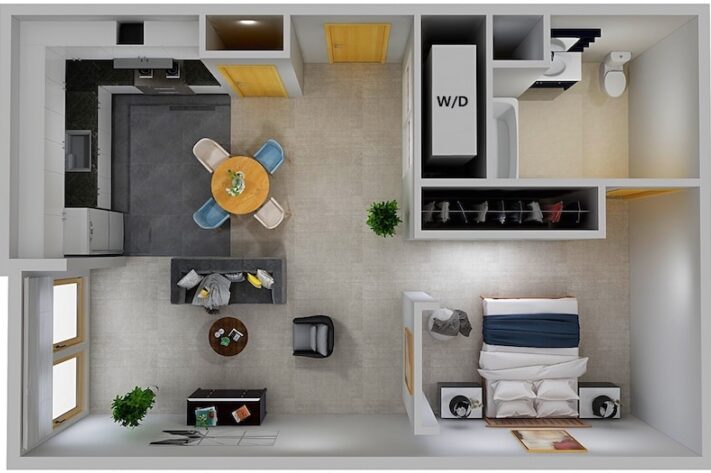 Cayuga Place 0x1 I Studio Sample Floor Plan