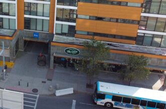 Cayuga Place Aerial View of Property Bus Stop